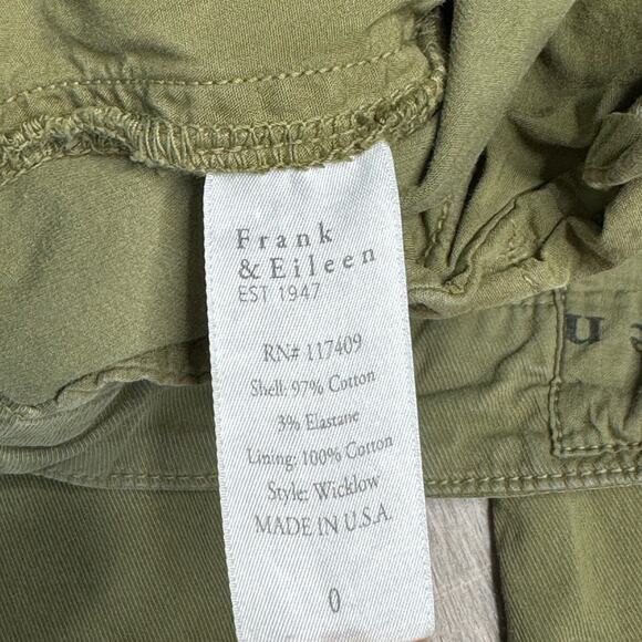 FRANK & EILEEN Wicklow Sage Mid Rise Cropped Raw Hem Pants Casual Women’s - Picture 8 of 10